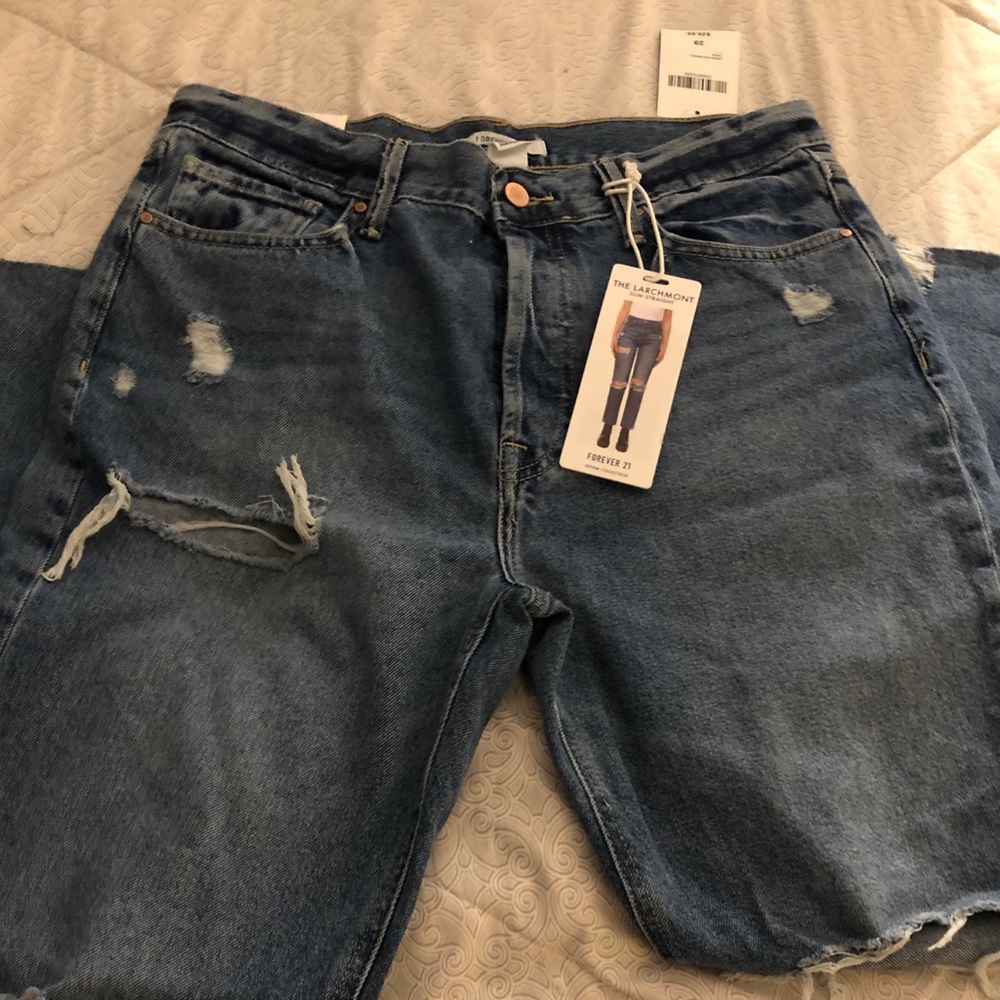 High rise distressed mom jeans